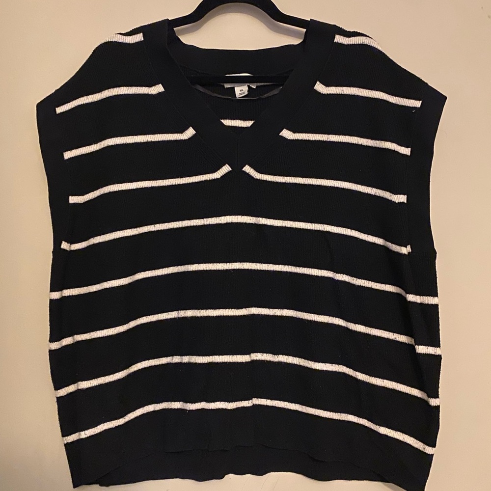 Ava & Viv Black and White Striped Sweater size XXL